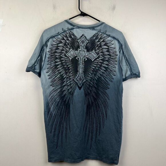Affliction Other - Affliction Angel Wings Cross Dip Dye Tee Jesse Pinkman Goth 2000s Y2k Size M